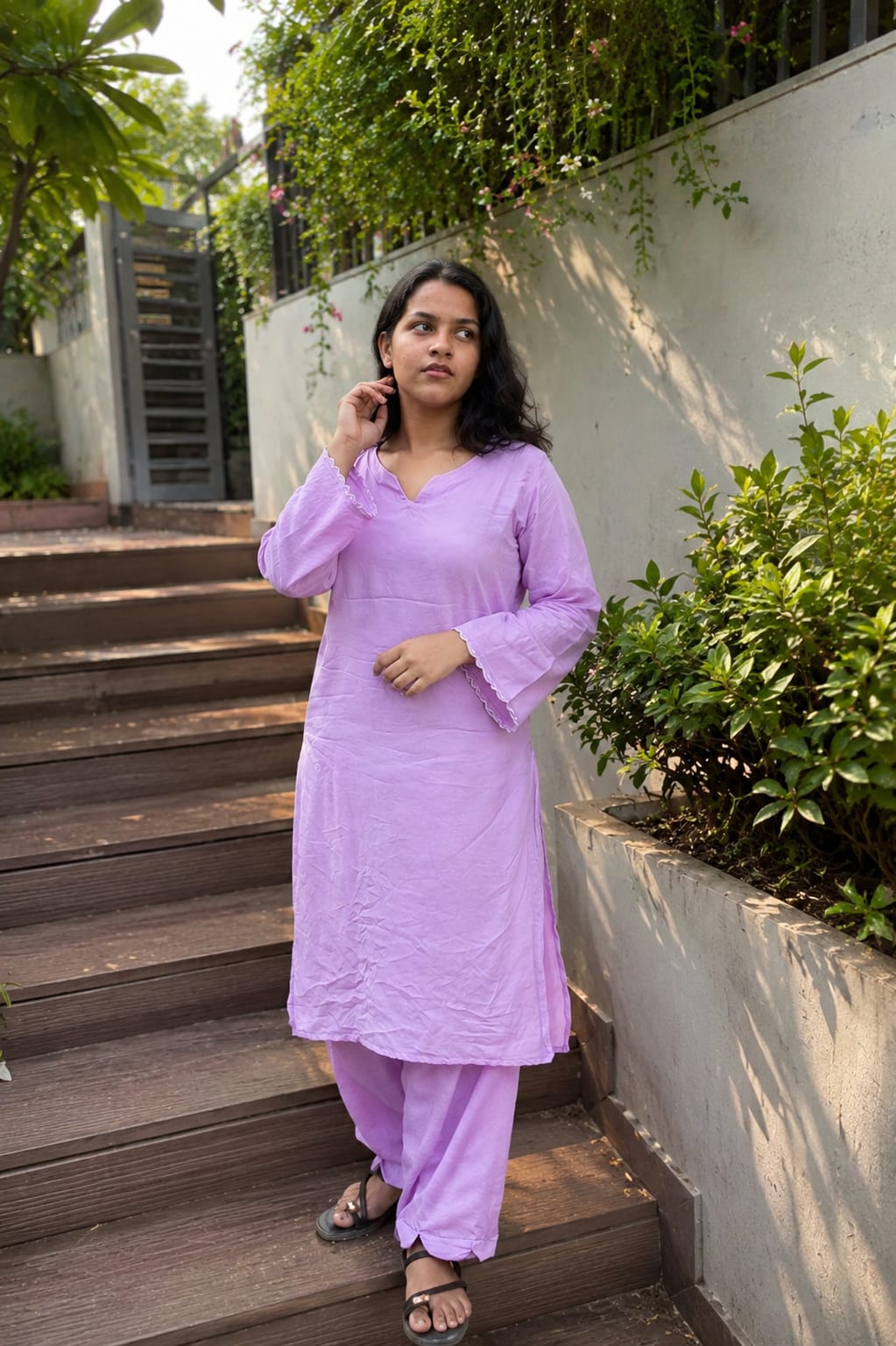 Lavender farshi salwar
