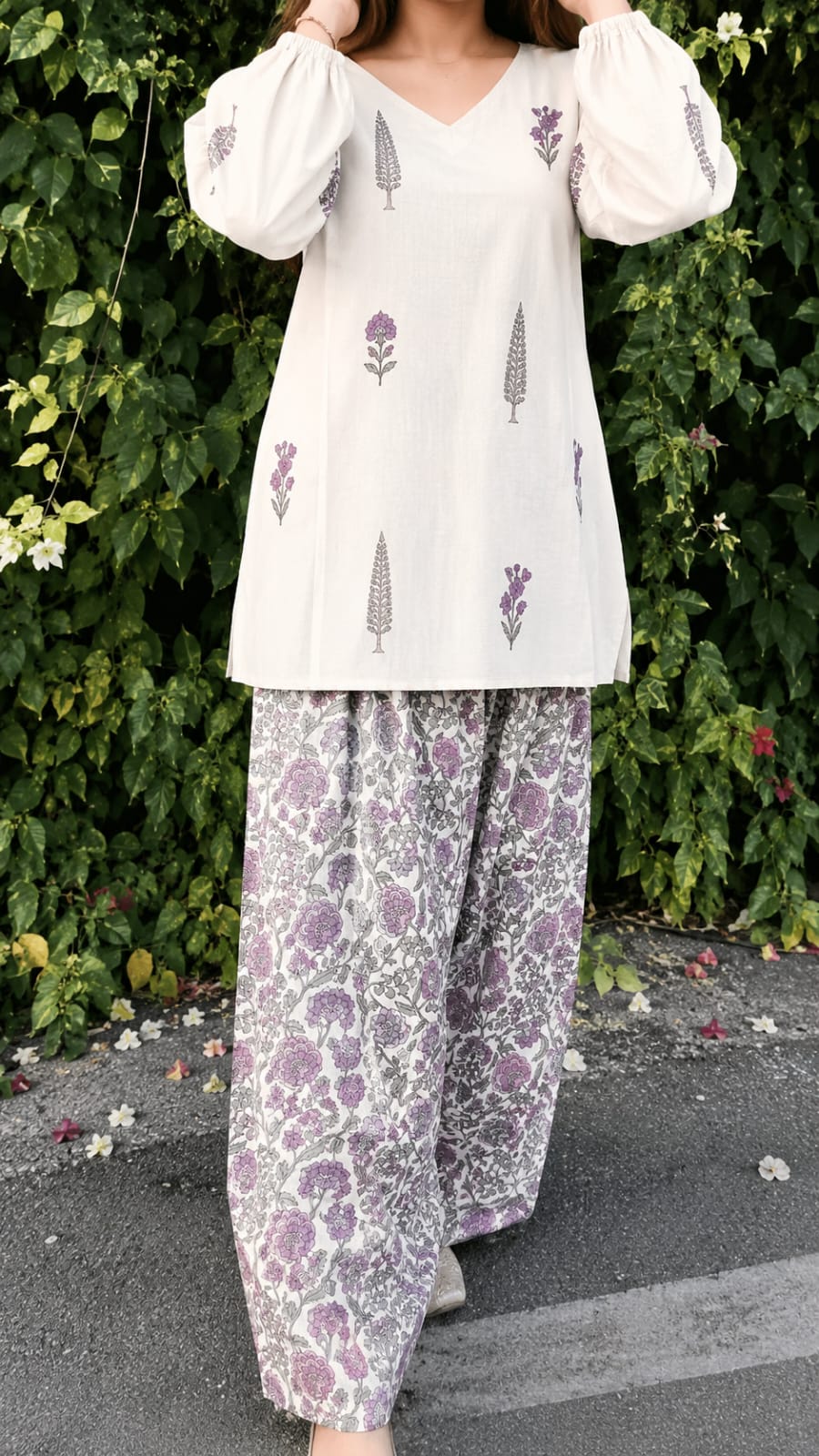 Lavender farshi salwar