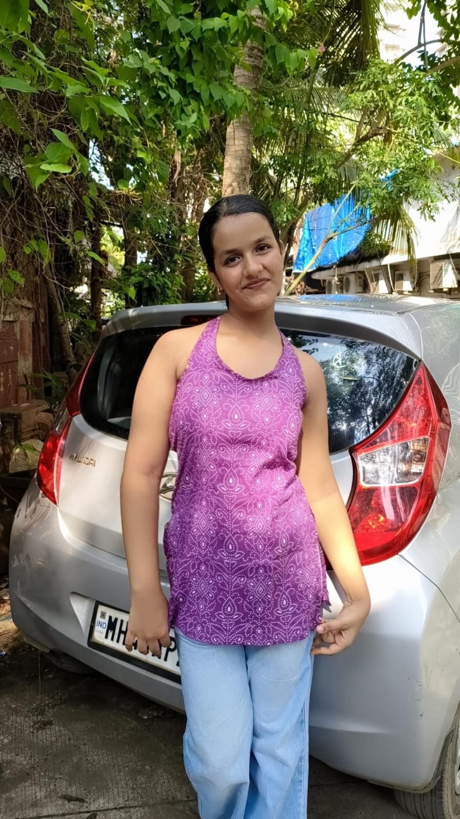 Purple Bandani Halter neck kurti