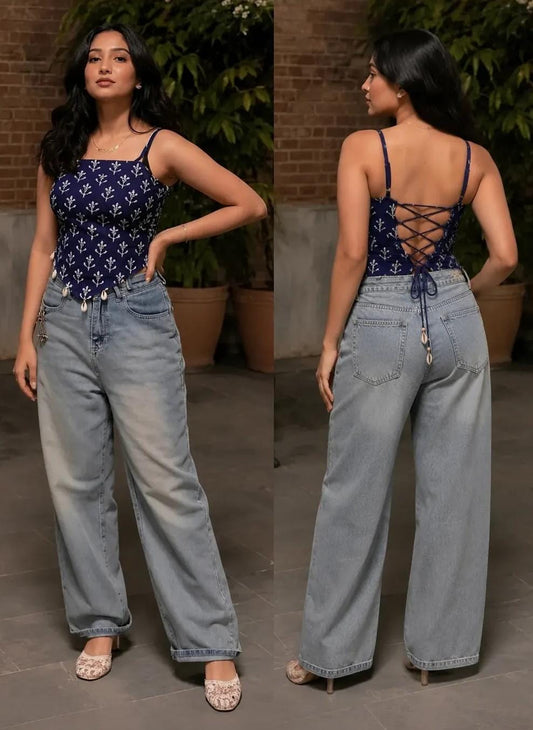 Corset navy top