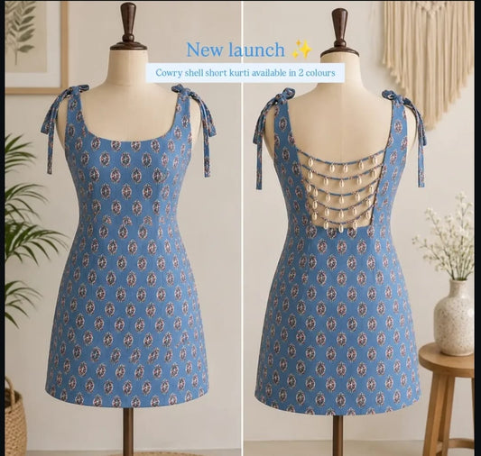 Light blue shell kurti