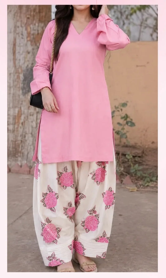 Pink farshi salwar